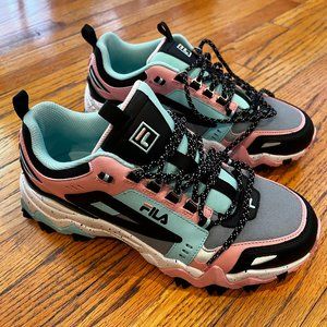 Fila Oakmont Trail Sneakers - women sz 11 light blue/pink/black/grey - like new